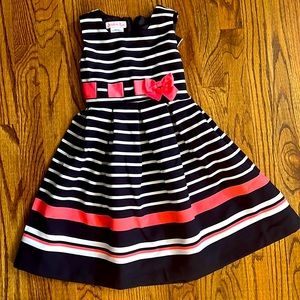 Jessica Ann navy blue and white stripe dress size 6X